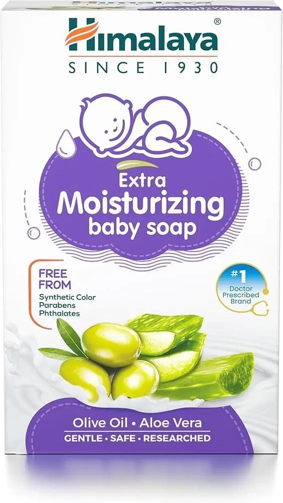 Himalaya Extra Moisturizing Baby Soap | Almond Oil and Milk | Deep Hydration & Soft Skin