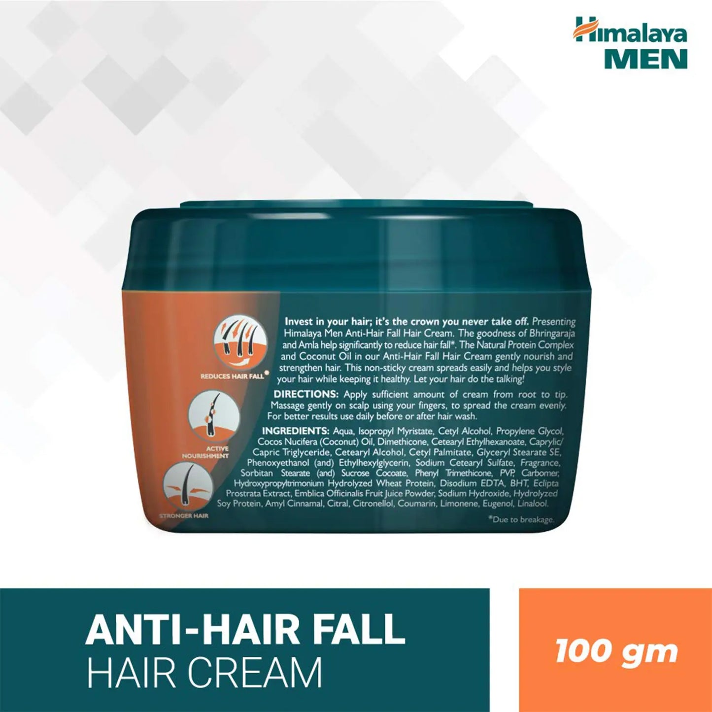 Himalaya Anti-Hair Fall Hair Cream | Bhringaraja & Amla with Protein Complex | Strengthens Hair & Reduces Breakage 100g