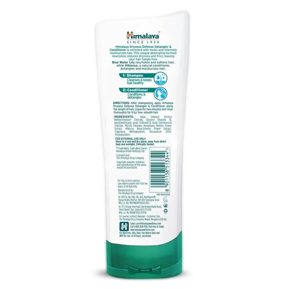 Himalaya Dryness Defense Detangler Conditioner | Hibiscus and Blue Water Lilly | Smooth & Tangle-Free Hair