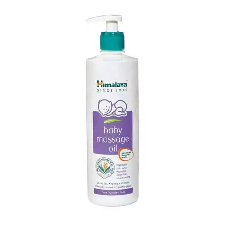 Himalaya Baby Massage Oil | Olive Oil & Winter Cherry Extracts | Gentle Nourishing Skin & Bone Care 100ml / 200ml / 500ml