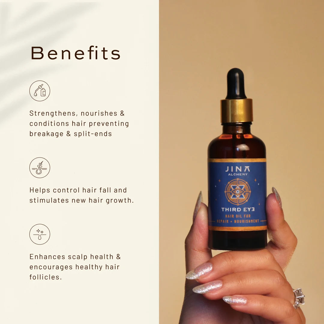 JUAS Third Eye Hair Oil - Oil That Supports Scalp Nourishment, Hair Strengthening, And Healthy Hair Growth