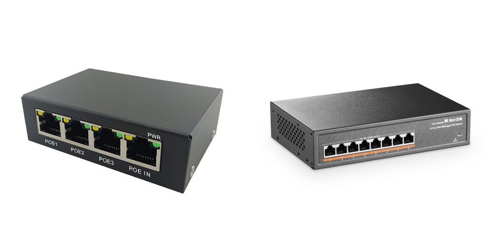Combo – 4-Port + 8-Port PoE Network Switch for IP Cameras, CCTV Systems & Networking