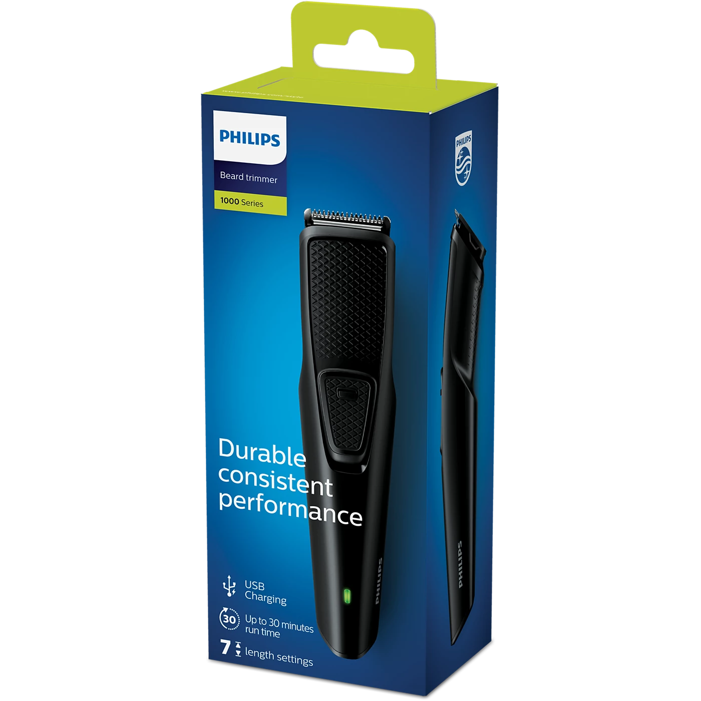 Philips Beard Trimmer - BT1233/14 - Self-Sharpening Blades, 6 Integrated Length Settings From 0.5 Mm To 5 Mm, And A 45-Minute Battery With USB Charging