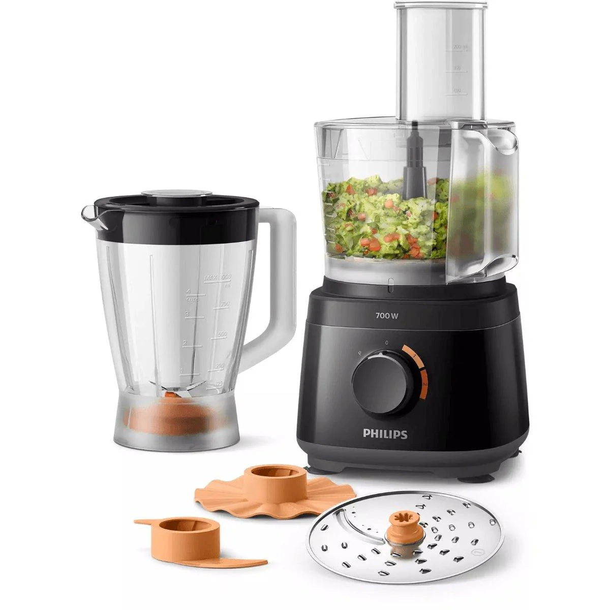 Philips Food Processor Prep - HR7320 - Delivers 750 W Of Power With A 2.5 L Bowl, Stainless Steel Discs, And A Kneading Tool