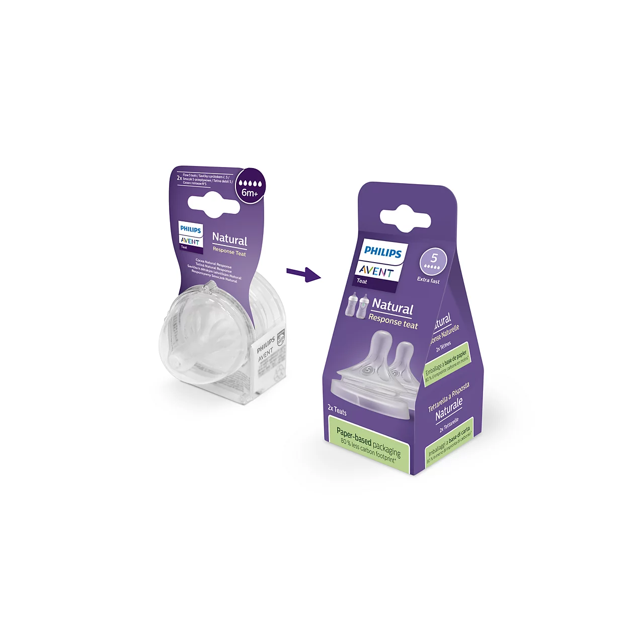Philips Avent Teat Nat 3.0 T5 2P - Perfect For Older, Active Feeders And Thicker Formula Consistencies