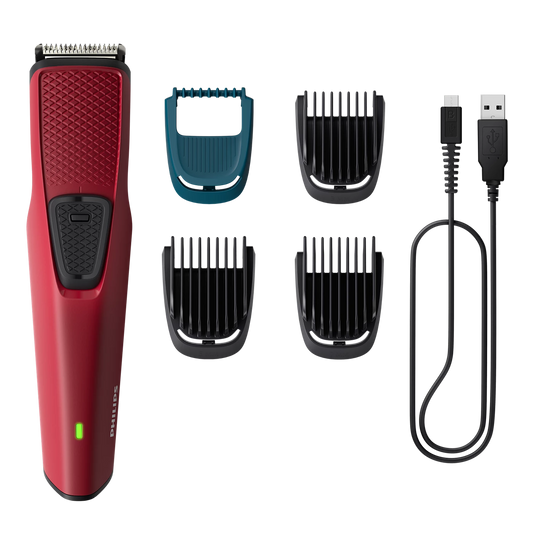 Philips Trimmer - BT1235/18 - Rounds Out The Series 1000 Range With Self-Sharpening Blades, An Integrated 6-length Comb (0.5–5 mm), 45-Minute Cordless Use, And USB Charging