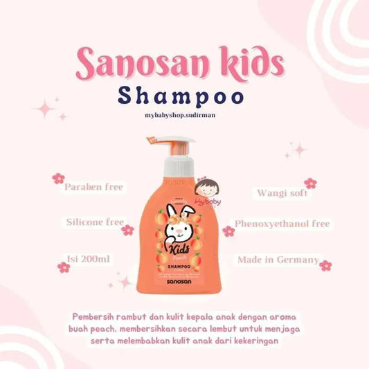 Sanosan Kids Peach Shampoo 200ml – Gentle Hair Cleansing