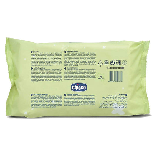 Chicco BM Wipes Fliptop Pack – Gentle Baby Cleansing Wipes 72pcs