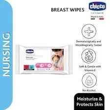 Chicco Baby Moments Breast Wipes – Gentle Cleansing for Mothers