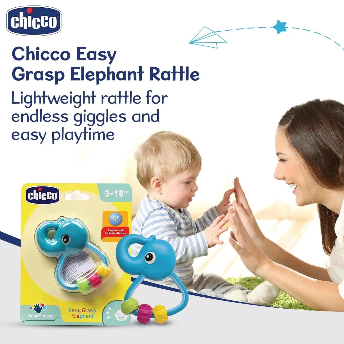 Chicco Easy Grasp Rings for Babies – Safe Sensory Toy for Infants