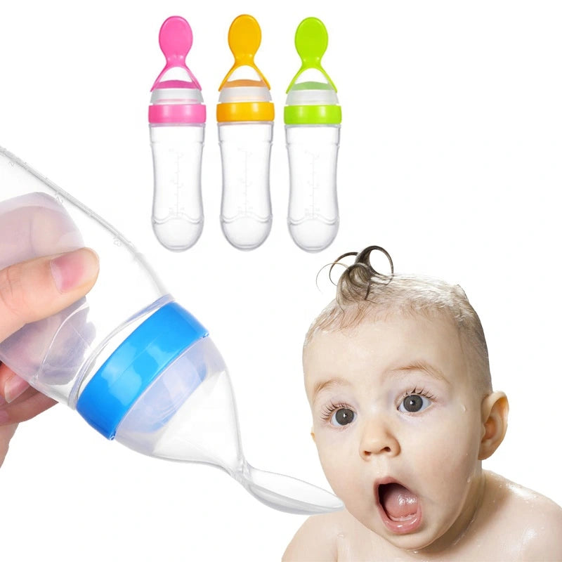 Baby Silicone Lito Bottle - The 2 In 1 Baby Food Feeding Lito Bottle Is Designed To Combine A Feeding Bottle And Spoon System