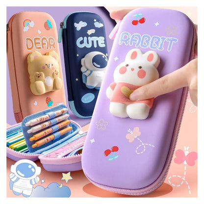 3D Decompression Multifunctional Pencil Box – Kids School Stationery Case