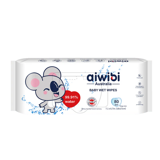 Aiwibi Wet Wipes 80 pcs Packet - For Busy Parents And Active Lifestyles, These Compact Pocket-Sized Wipes Are Easy To Carry In Diaper Bags, Handbags, Strollers, Or Travel Kits