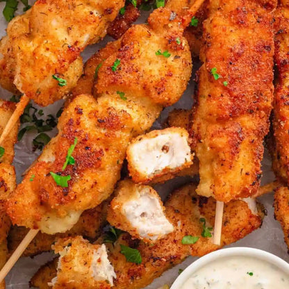Crispy Breaded Strip Skewers – Crunchy Chicken Party Snack