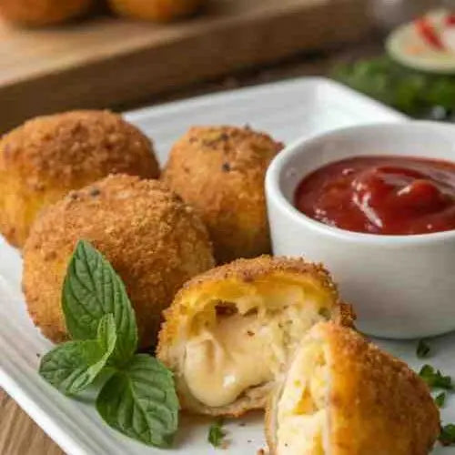 Crispy Cheese Balls Skewers – Cheesy Korean Street Food Snack