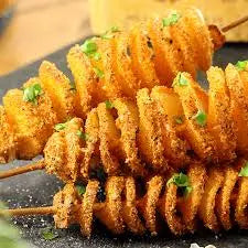 Crispy Potato Tornado Skewers – Korean Style Spiral Potato Snack