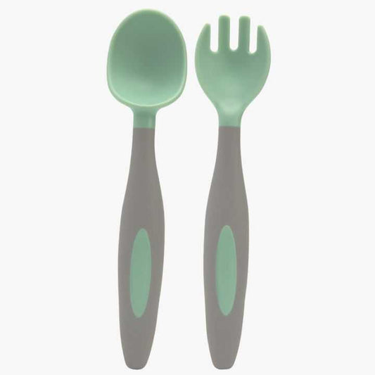 Green/Grey Spoon & Fork Set