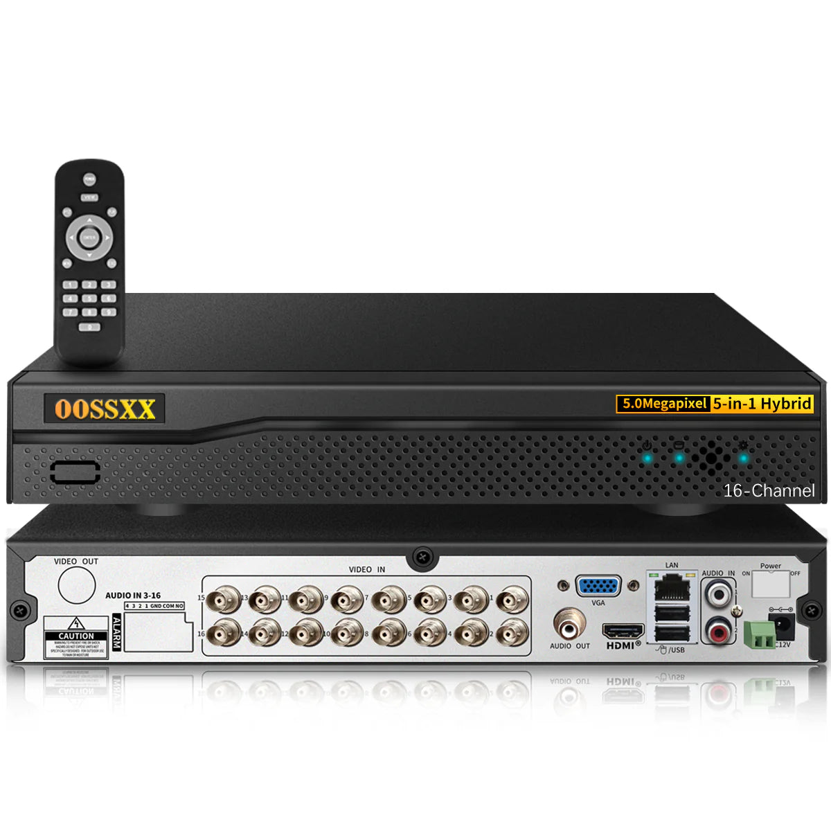 16 Channel 5MP Hybrid DVR – HD CCTV Recorder with H265 Compression