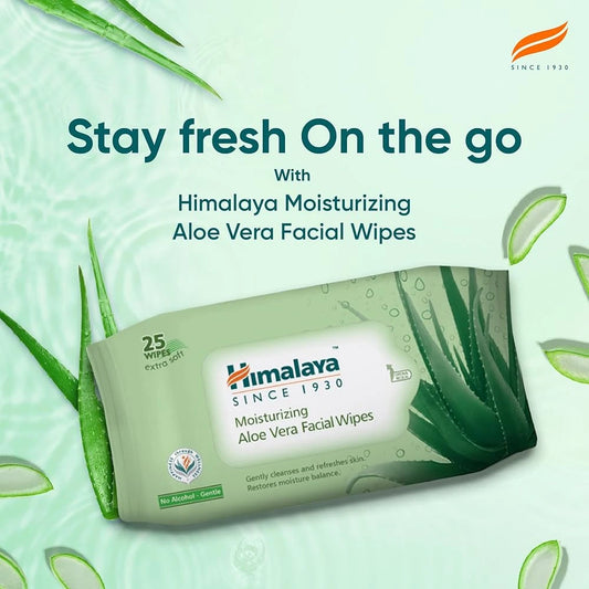 Himalaya Aloe Vera Facial Wipes 25’s for Gentle Moisturizing Cleansing