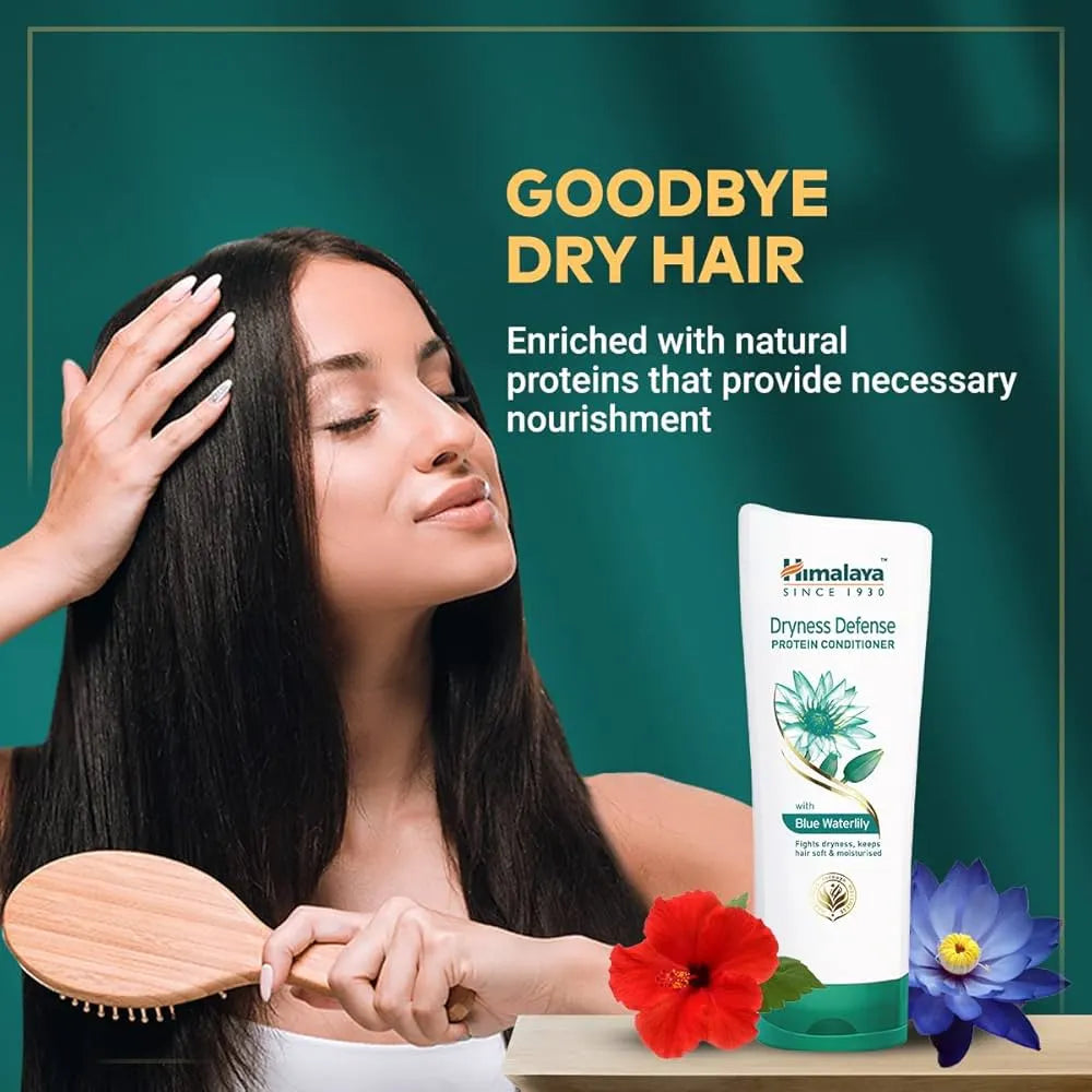 Himalaya Dryness Defense Detangler Conditioner | Hibiscus and Blue Water Lilly | Smooth & Tangle-Free Hair
