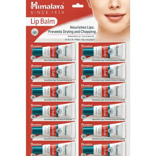 Himalaya Lip Balm Blister Pack (11+1) 10g | Moisturizing Lip Care Value Pack