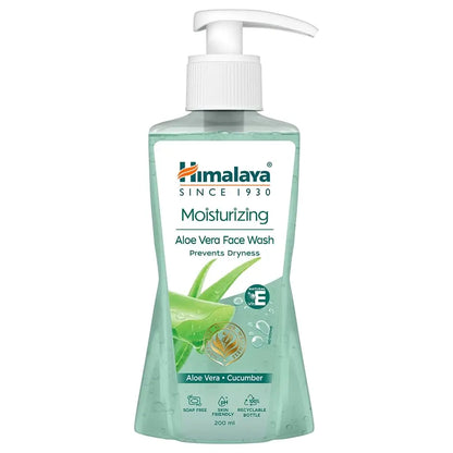 Himalaya Moisturizing Aloe Vera Face Wash | Aloe Vera & Cucumber | Hydrating & Gentle Cleanser