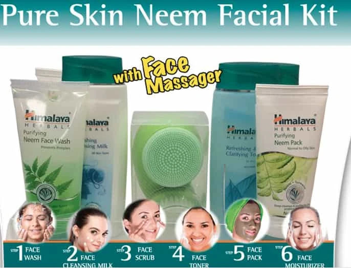Himalaya Pure Skin Neem Facial Kit with Face Massager