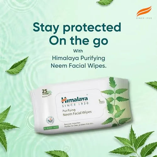 Himalaya Purifying Neem Facial Wipes 25pcs for Clean & Fresh Skin