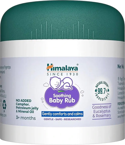 Himalaya Soothing Baby Rub jar with green lid and white label
