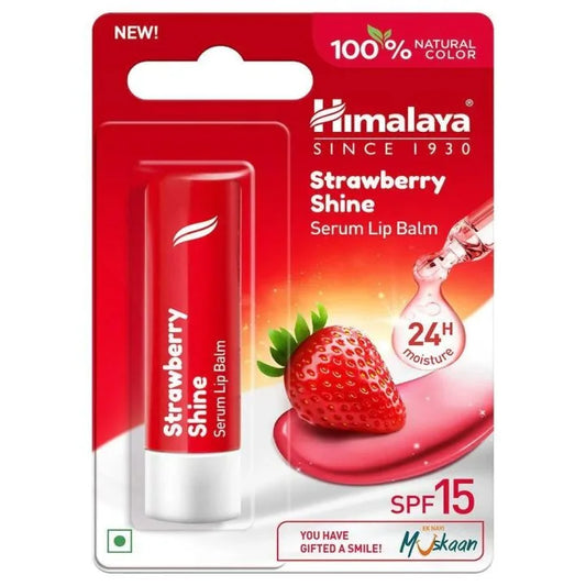 Himalaya Strawberry, Vanilla, Peach & Litchi Shine Lip Care 4.5g - Helps Moisturize Dry Lips, Prevent Moisture Loss, And Provide a Subtle Natural Shine