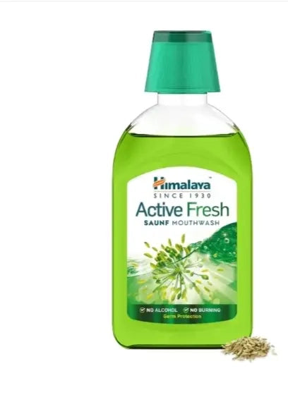 Himalaya Active Fresh Mouthwash | Fennel Oil and Mint | Long-Lasting Fresh Breath