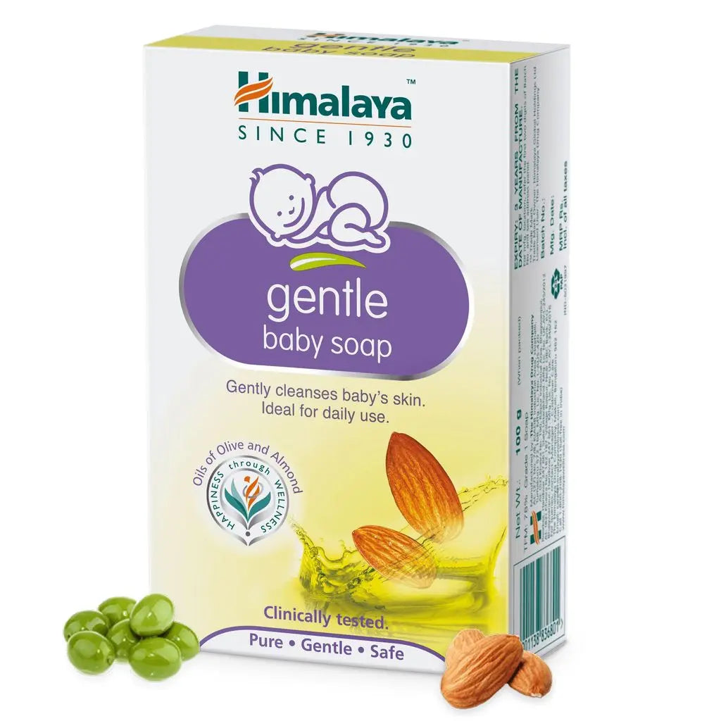 Himalaya Gentle Baby Soap | Almond & Olive Oil Extracts | Soft & Safe Skin Cleansing