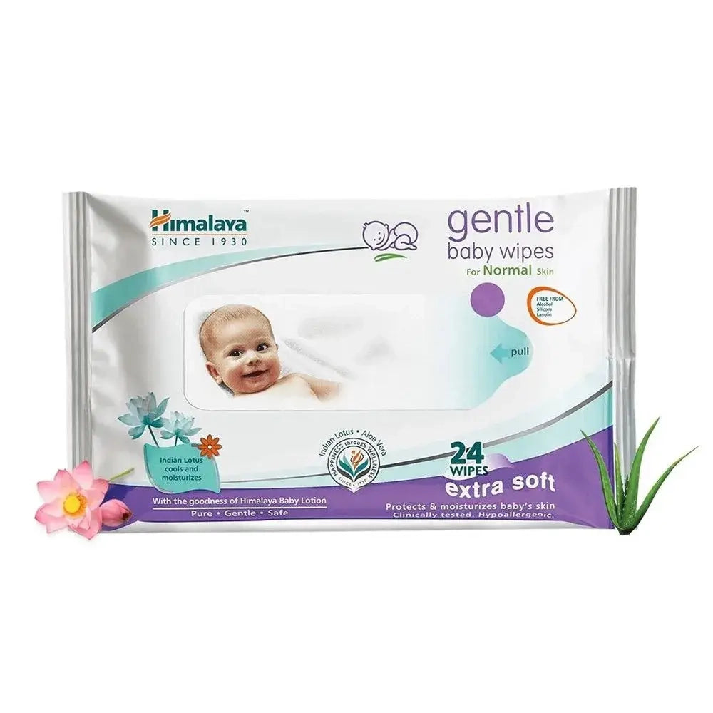 Himalaya Gentle Baby Wipes | Aloe Vera & Indian Lotus Extracts for Soft & Safe Cleaning
