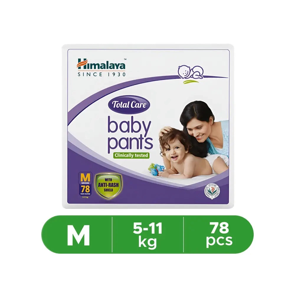 Himalaya Total Care Baby Pants Medium 78s | Aloe Vera and Yashad Bhasma with Anti-Rash Shield