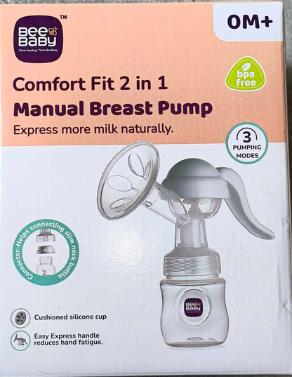 2 in 1 Manual Breast Pump designed for comfort, portability, and efficient milk expression