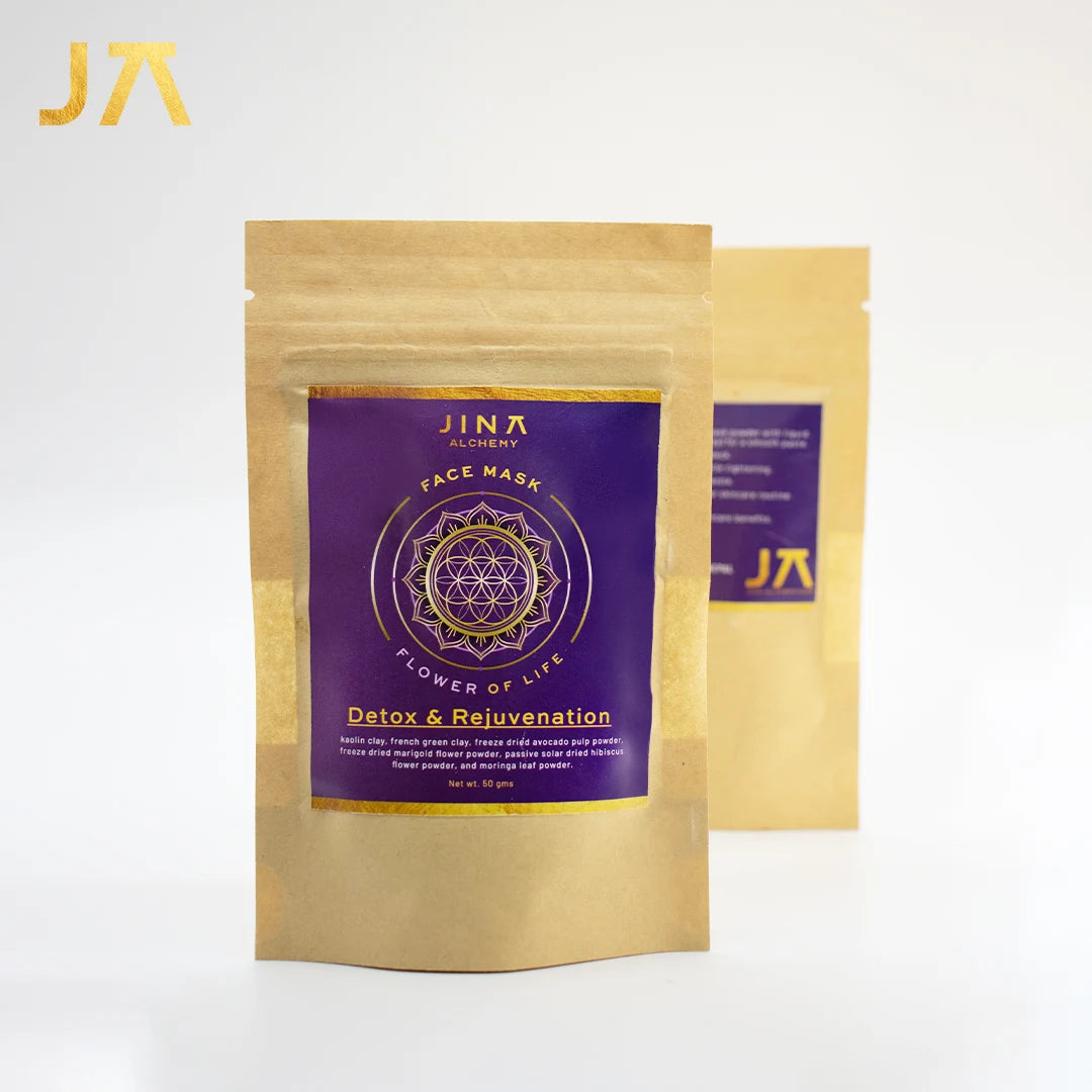 JUAS Flower of LIfe Face Mask - DIY Botanical Face Mask Blend Formulated With Natural Clays, Plant Powders, and Flower Extracts to Support Healthy-Looking and Radiant Skin