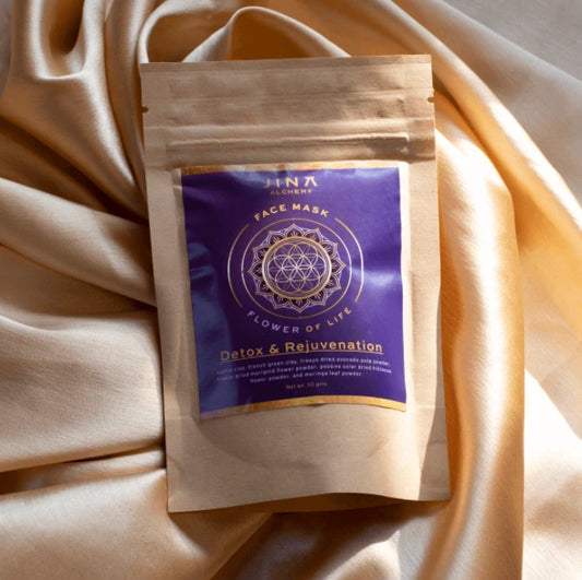 JUAS Flower of LIfe Face Mask - DIY Botanical Face Mask Blend Formulated With Natural Clays, Plant Powders, and Flower Extracts to Support Healthy-Looking and Radiant Skin