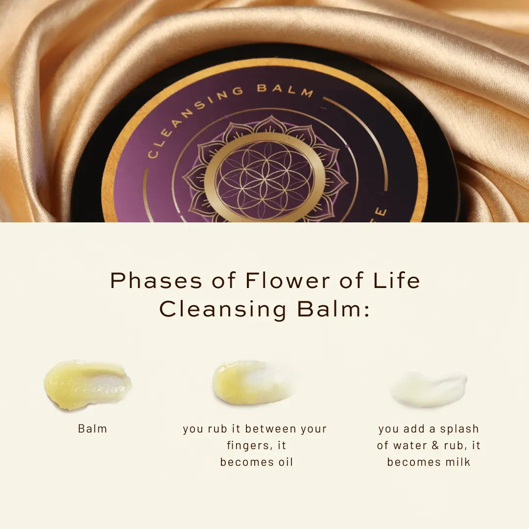 JUAS Flower of Life Cleansing Balm Makeup Remover That Melts Away Makeup, Sunscreen, and Impurities While Keeping Your Skin Soft and Nourished
