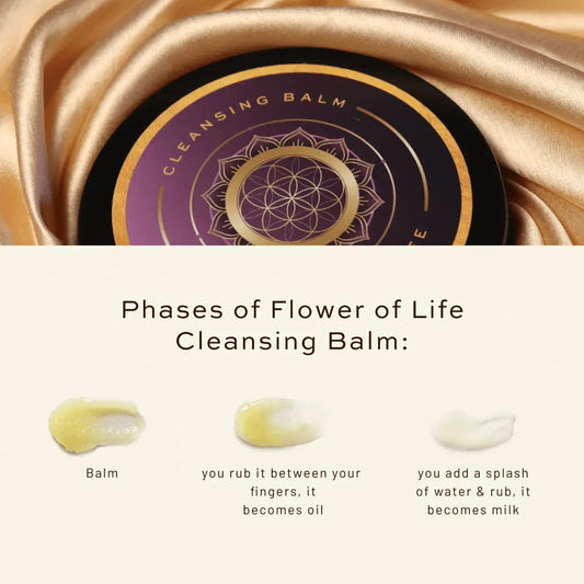 JUAS Flower of Life Cleansing Balm Makeup Remover That Melts Away Makeup, Sunscreen, and Impurities While Keeping Your Skin Soft and Nourished