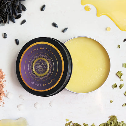 JUAS Flower of Life Cleansing Balm Makeup Remover That Melts Away Makeup, Sunscreen, and Impurities While Keeping Your Skin Soft and Nourished