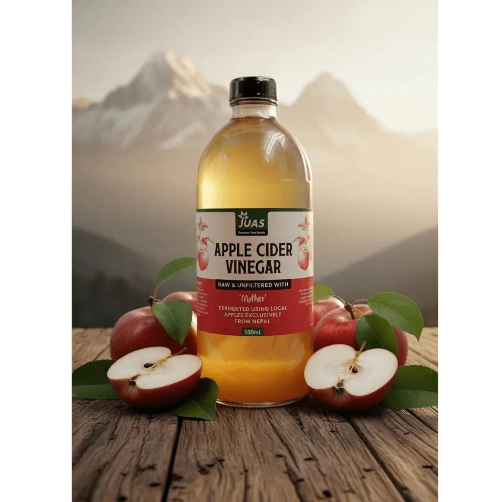 JUAS Raw Apple Cider Vinegar - Contains The Natural “Mother” Culture, Helping Support Digestion, Gut Health, and Overall Wellness