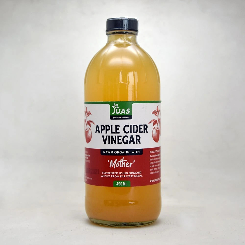 JUAS Raw Apple Cider Vinegar - Contains The Natural “Mother” Culture, Helping Support Digestion, Gut Health, and Overall Wellness