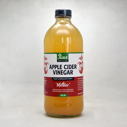 JUAS Raw Apple Cider Vinegar - Contains The Natural “Mother” Culture, Helping Support Digestion, Gut Health, and Overall Wellness