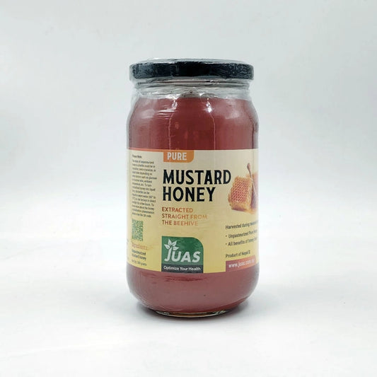 JUAS Raw Mustard Honey - Harvested from Mustard Flower Fields And is Commonly Used as a Natural Sweetener, Immunity-Supporting Food, and Healthy Sugar Alternative