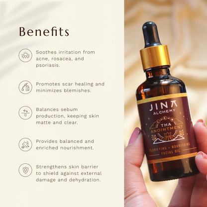 JUAS Tha Anointment Facial Oil for a Lightweight Facial Oil that helps Balance Oily Skin, Support Acne Care Routines, and Strengthen the Skin Barrier Naturally