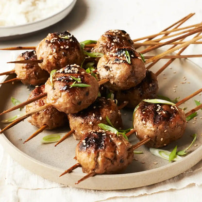 Juicy Chicken Meatball Skewers – High Protein BBQ Snack