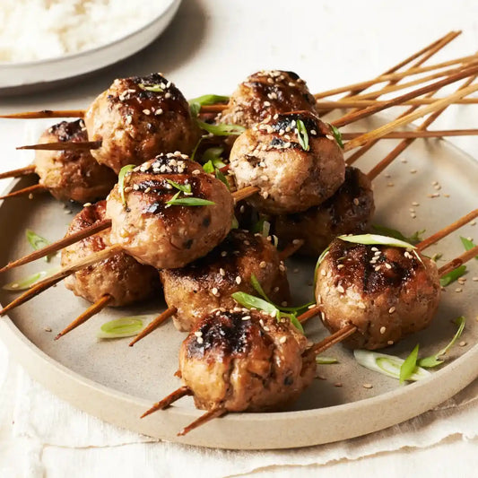 Juicy Chicken Meatball Skewers – High Protein BBQ Snack