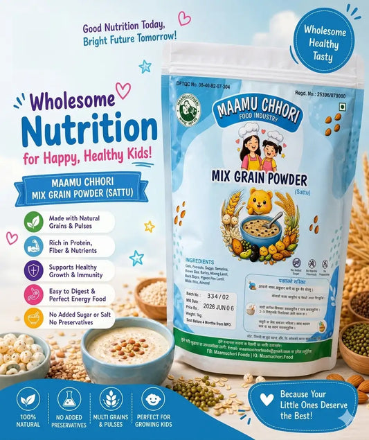 MaamuChhori Mix Grain Powder - A Nourishing Combination Of Baby-Friendly Grains Provides Essential Energy, Protein, And Micronutrients