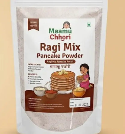 MaamuChhori Ragi Mix Pancake powder 500gm - A Wholesome, Easy-To-Use Pancake Mix Made With The Powerhouse Grain, Ragi