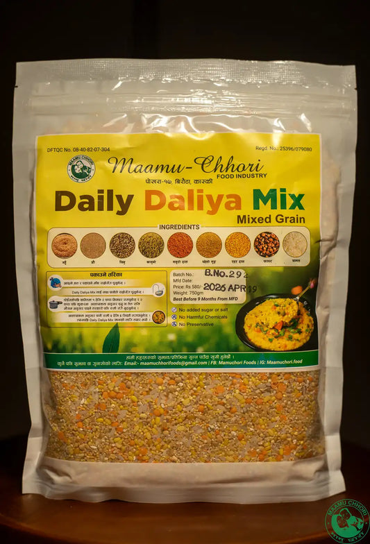 MaamuChhori Daily Daliya Mix 750gm - A Hearty, Fibre-Rich Porridge Blend Made From A Nutritious Combination Of Cracked Wheat And Wholesome Grains